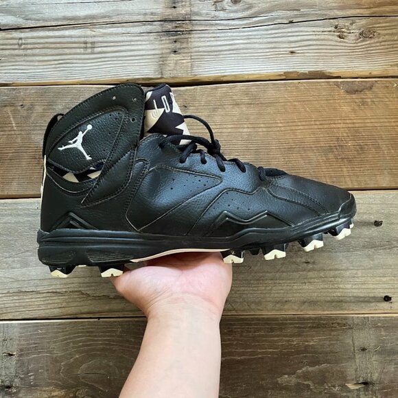 Men Nike Air Jordan 7 MCS Molded Cleats Metallic Black Baseball Cleats - Picture 2 of 8